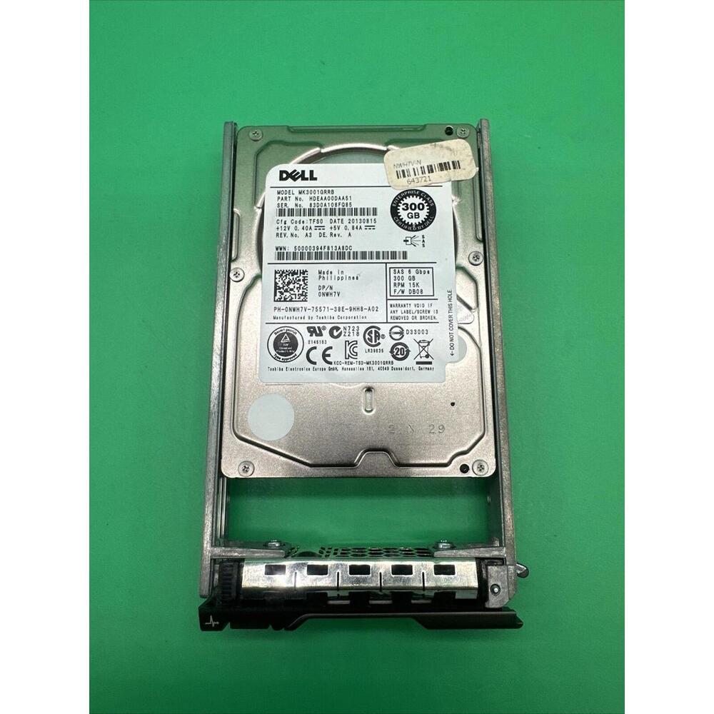 Dell 2.5" 300GB 15000RPM SAS Server Hard Drive 0NWH7V with Caddy